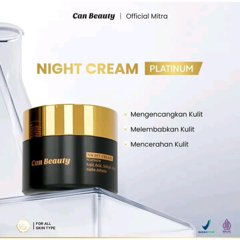 Can Beauty paket Ecer night acne/whitening, day cream, toner, serum, face wash || 100% original,bpom