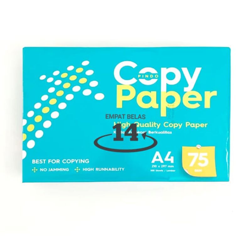 

Kertas HVS A4 Copy Paper 75 Gram ( Eceran 100, 200 Lembar )