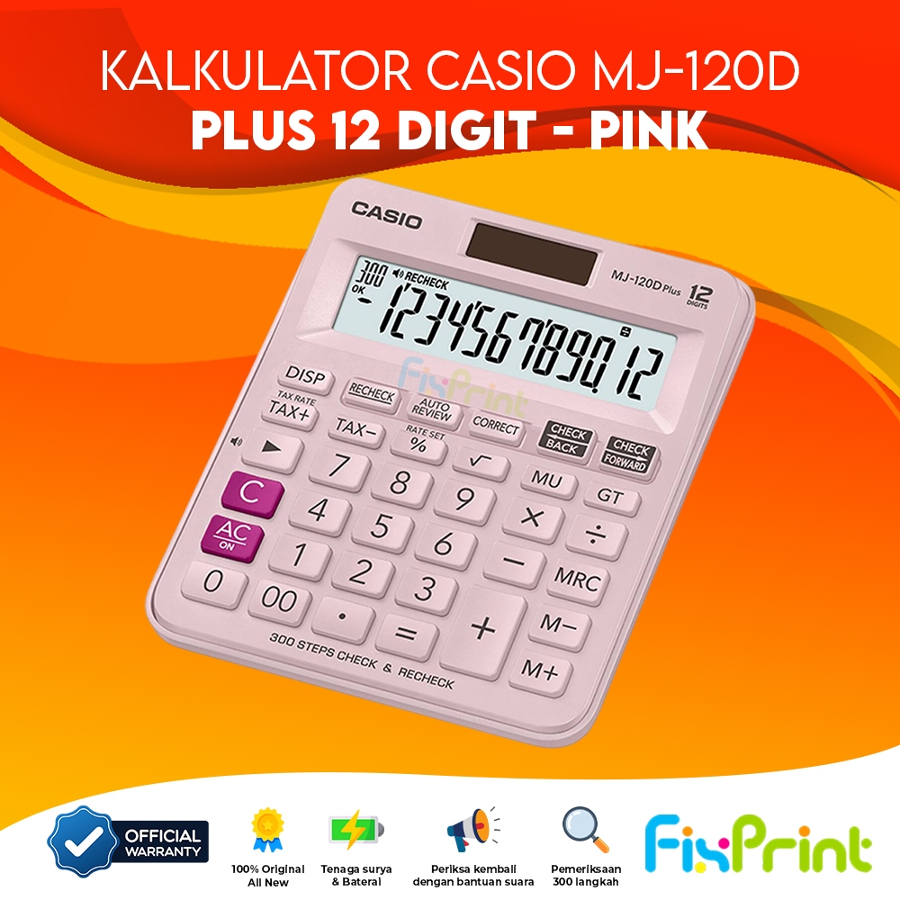 

Calculator Casio MJ 120D Plus 12 Digit Kalkulator Desktop Check and Correct MJ-120D 12 Digits Cek