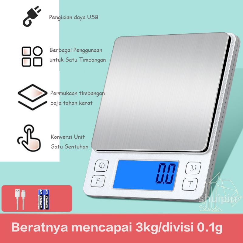 Timbangan kue dapur rumah maksimum 3kg / timbangan elektronik kecil yang akurat