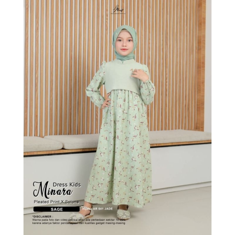 Minara Dress Kids by Arrafi ORI Gamis Anak motif Bunga