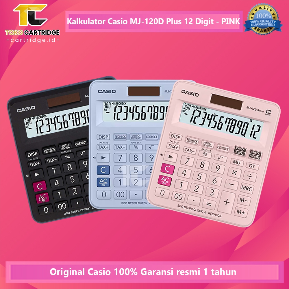 

Kalkulator Casio MJ-120D Plus 12 Digit Check Correct Dekstop Calculator Cek Ulang MJ 120D 12 Digits Light Blue Black Pink Original Garansi Resmi