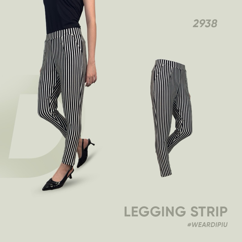 CELANA LEGGING WANITA GARIS GARIS STRIP ALLSIZE LEGGING 2938