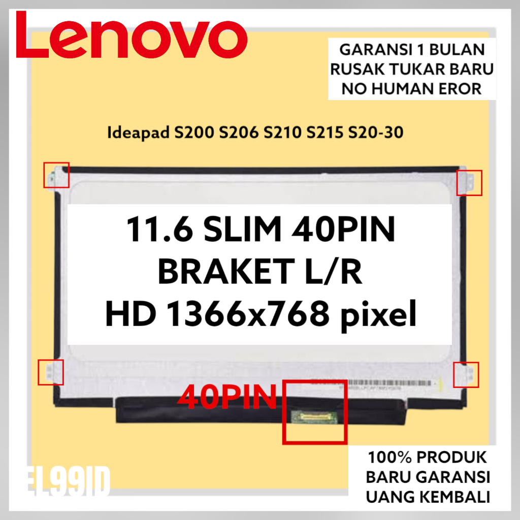 LCD LED Lenovo Ideapad S200 S206 S210 S215 S20-30