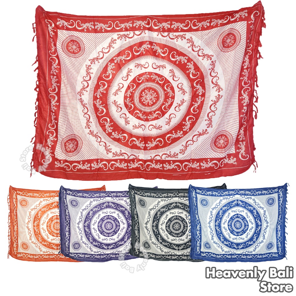 KAIN PANTAI BALI MOTIF MANDALA CICAK / SARUNG PANTAI MANDALA CICAK
