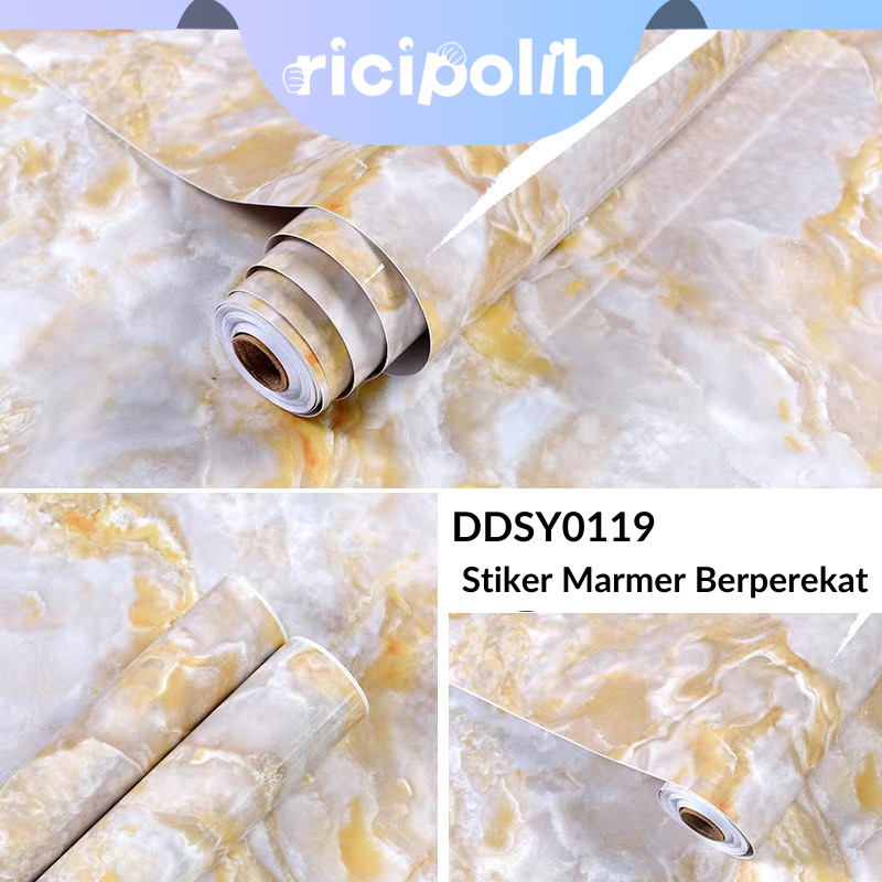Stiker Lantai Keramik Perekat Diri Tebal Motif Terrazzo 61*300cm Wallpaper Kamar Mandi Anti Air Stik