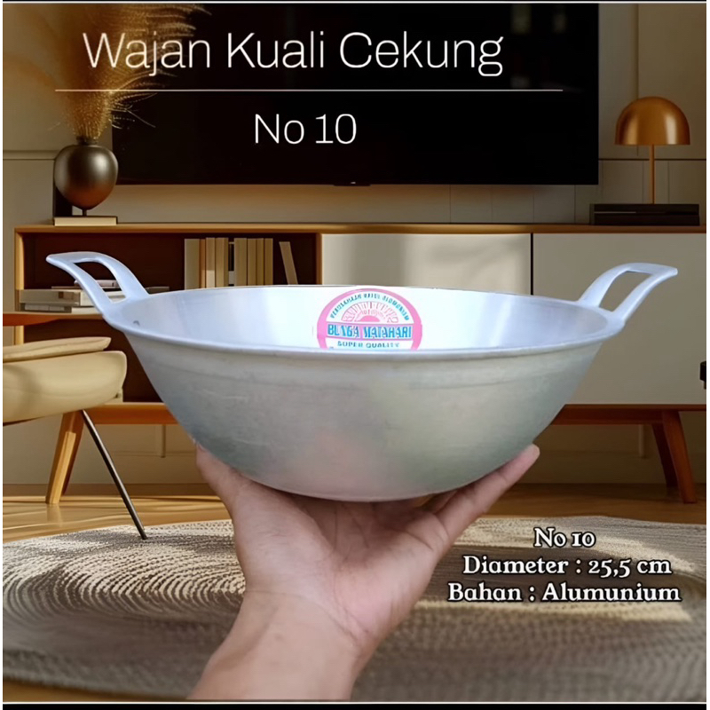 wajan cekung No. 10 12 14 16 kuali Katel penggoreng