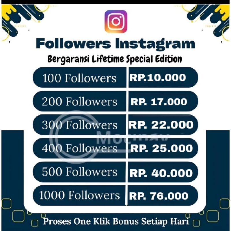 SUNTIK FOLLOWERS INSTAGRAM PERMANEN DAPET BONUS TIAP AKUN 5 FOLLOWERS