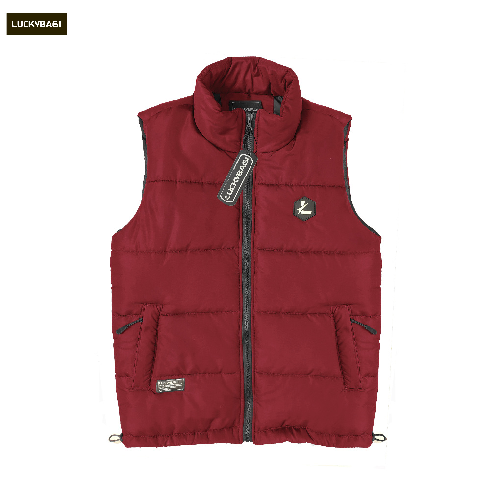 Luckybagi Vest Puffer Rompi Pria Gelembung Vest Puffer Rompi Bikers Rompi Pria Tebal