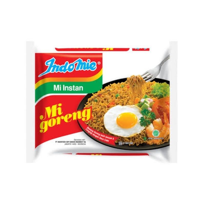 

Mie Instan Indomie Goreng / Indomie Ayam Geprek / Indomie Rica-Rica / Indomie Rendang / Indomie Kari Ayam / Indomie Coto Makassar / Sarimi Baso Sapi