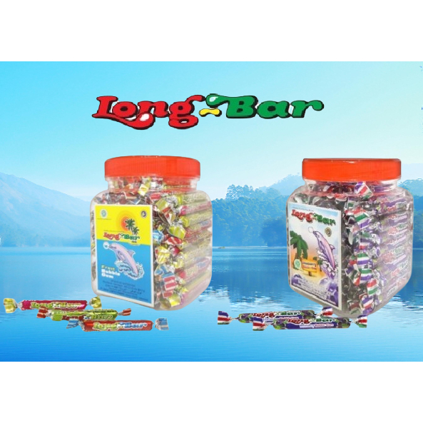 

Longbar Permen Karet Rasa Stroberi / Blueberi Toples 110 Pcs