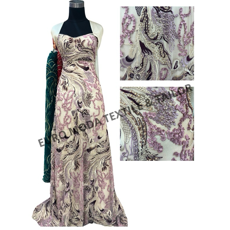 TULLE 3D BORDIR PAYET | TULLE 3D | TULLE PAYET | TULLE BORDIR | PER 0.5M