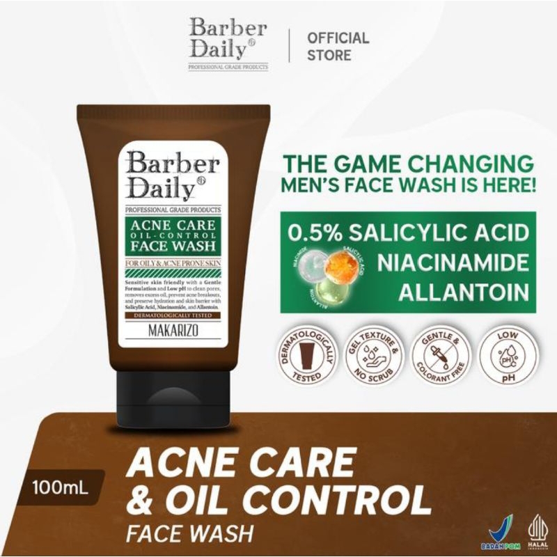 Barber Daily Acne Care & Oil Control Face Wash 100ml