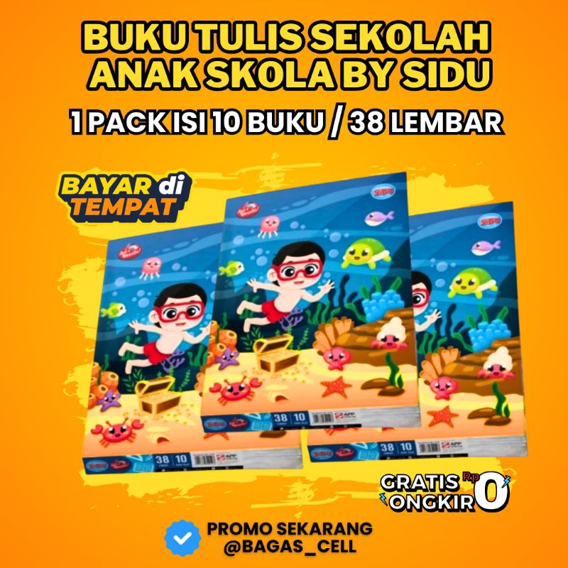 

Buku Tulis Sekolah Anak Skola By SIDU 1 Pack isi 10 Lembar