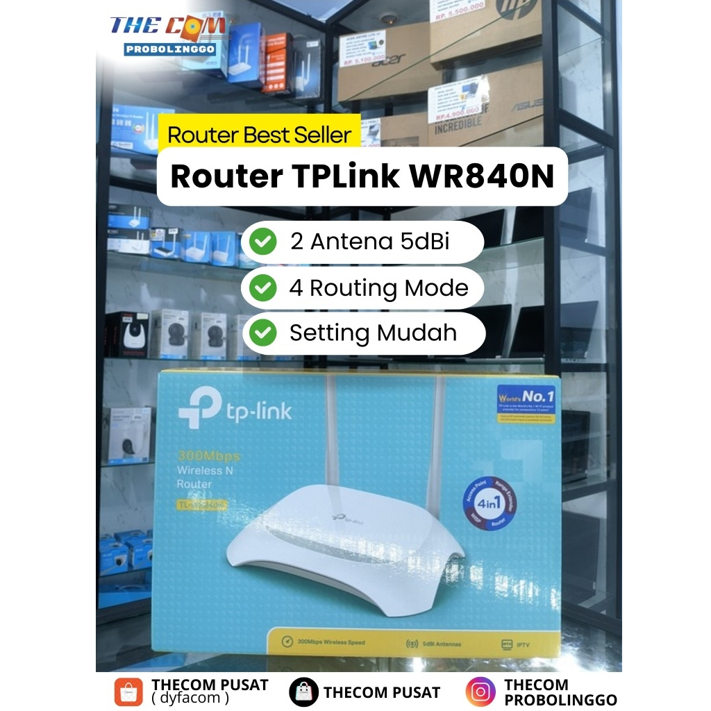 ROUTER TP-LINK WR840N : 300Mbps TP Link WiFi Wireless N Router