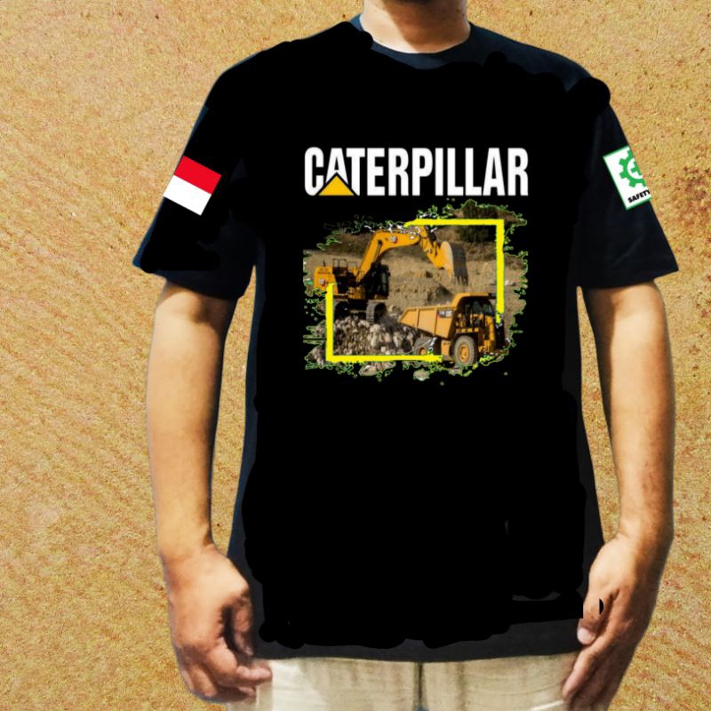 Kaos sablon DTF Caterpillar Truk excavator