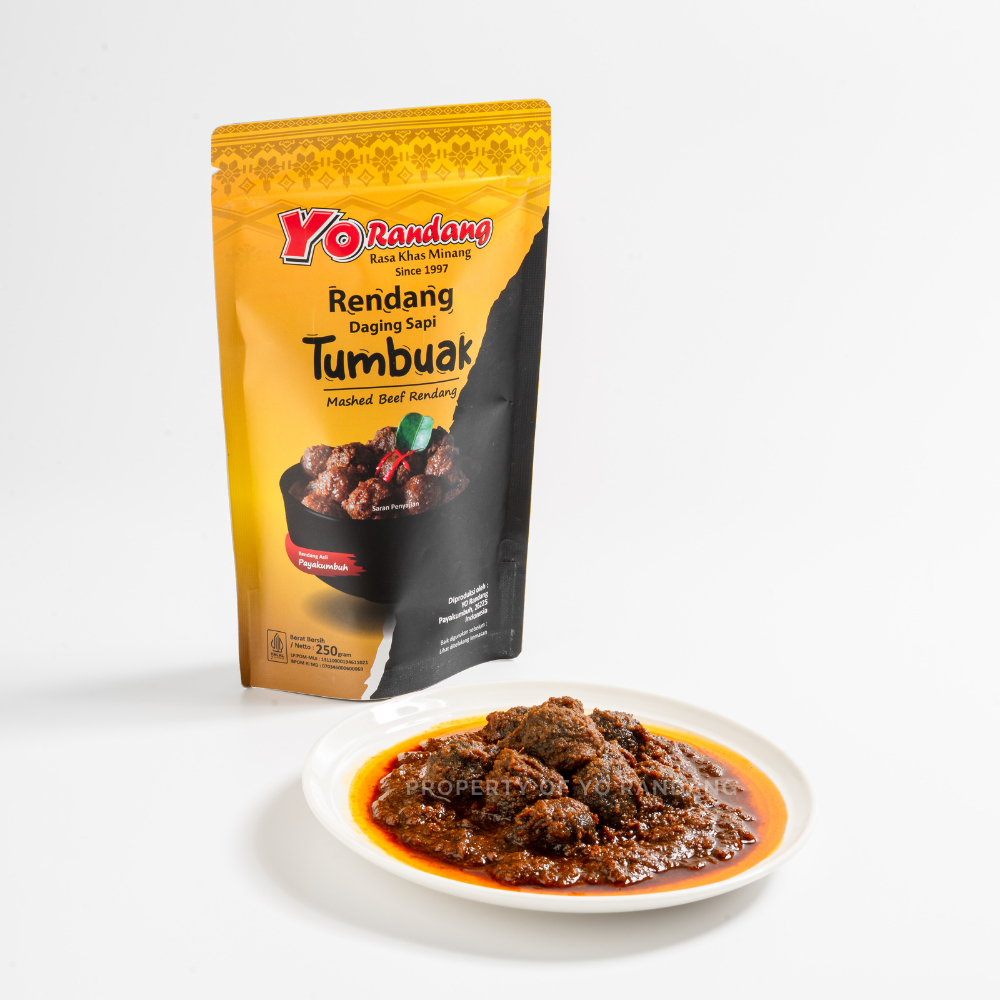 

YO Randang - Rendang Daging Sapi Tumbuk 250g Khas Minang Asli Payakumbuh BPOM HALAL
