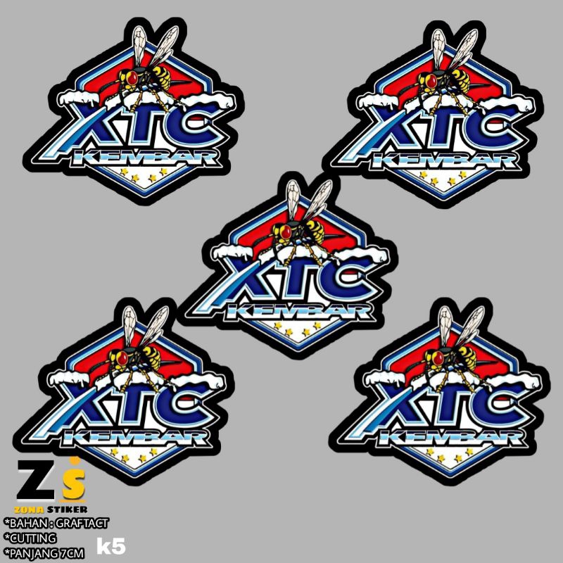 

stiker xtc kembar cutting anti air 5pcs k5