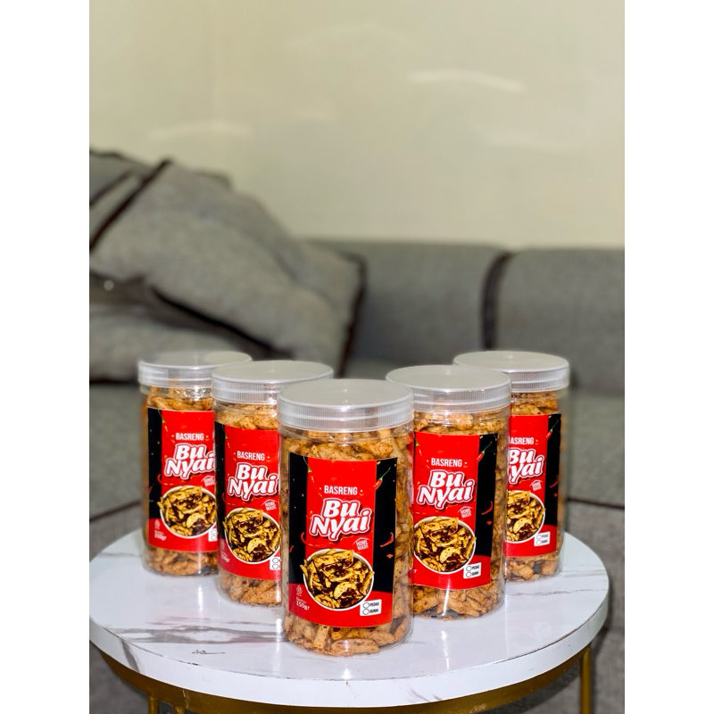 

Basreng Kriuk Stik Basreng Bu Nyai 1000ml pedas daun jeruk