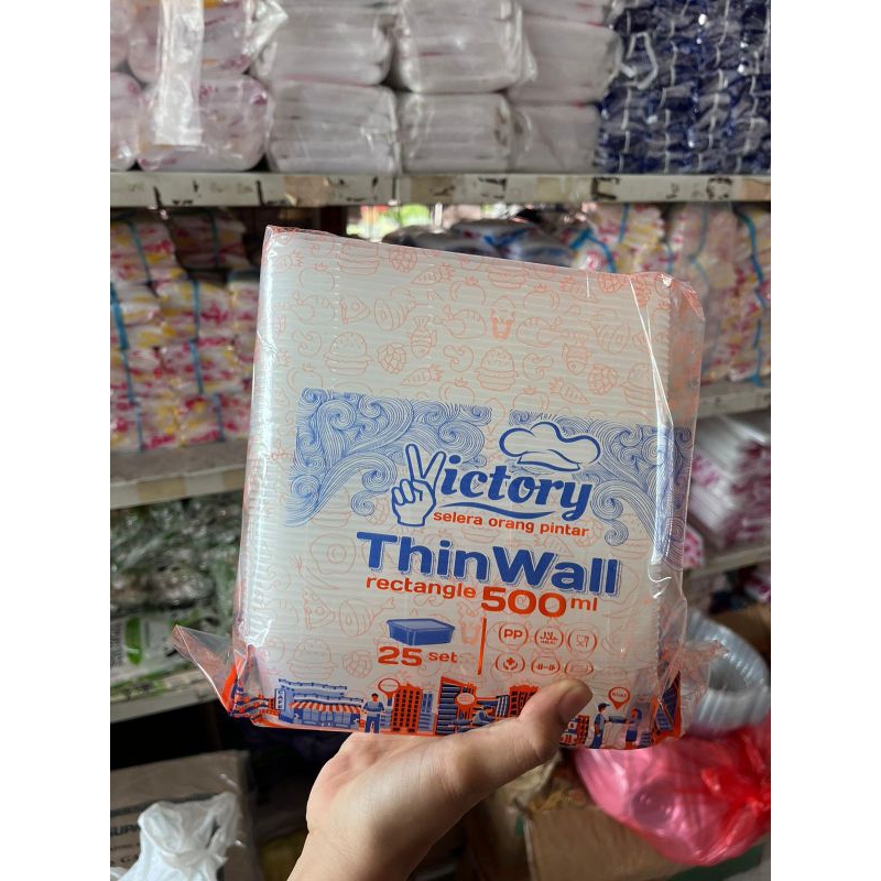 Jual Victory Thinwall rectangle 500ml, 650ml, 750ml, 1000ml
