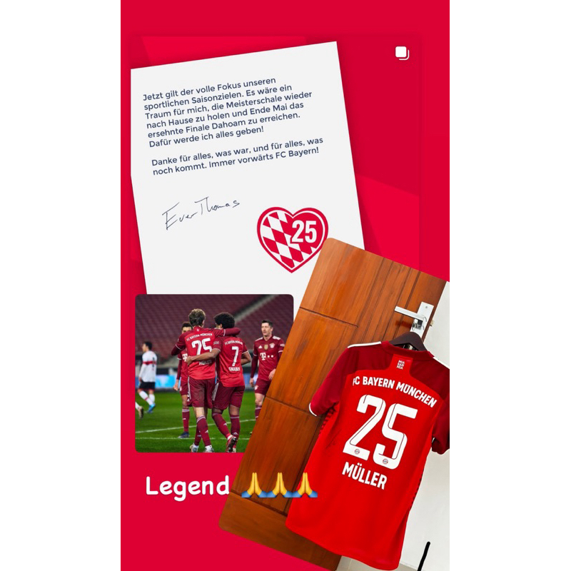 Jersey Bayern Munich 21/22 Signed By Thomas Muller