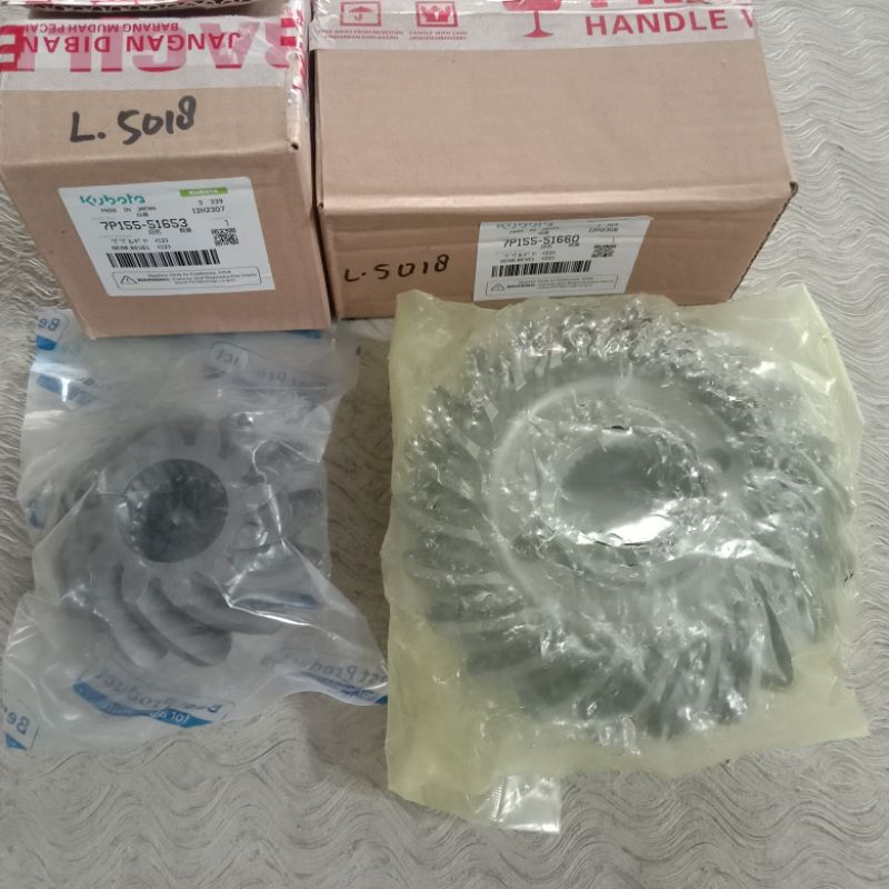 GEAR BOX SET GIGI BOULU BEVEL 12T & 22T KUBOTA L5018 7P155-51660 7P155-51653 ONDERDIL SPAREPART KOMP