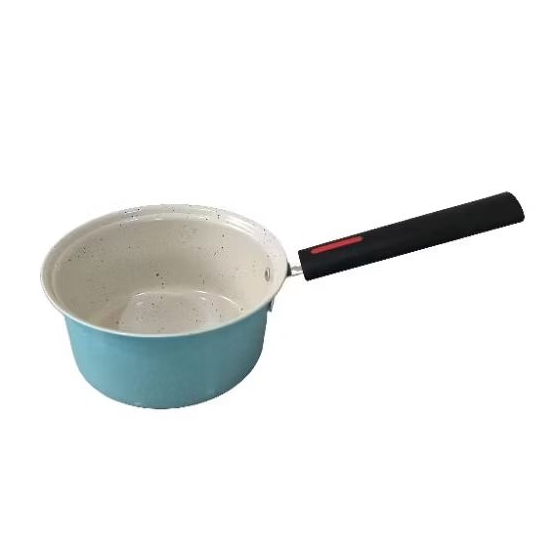 Panci susu enamel gagang panjang 18 cm panci masak mie Kitchenware