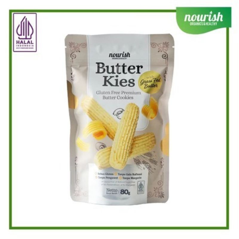 

Nourish Butter Kies - Gluten Free Premium Grass Fed Butter Cookies 80gr