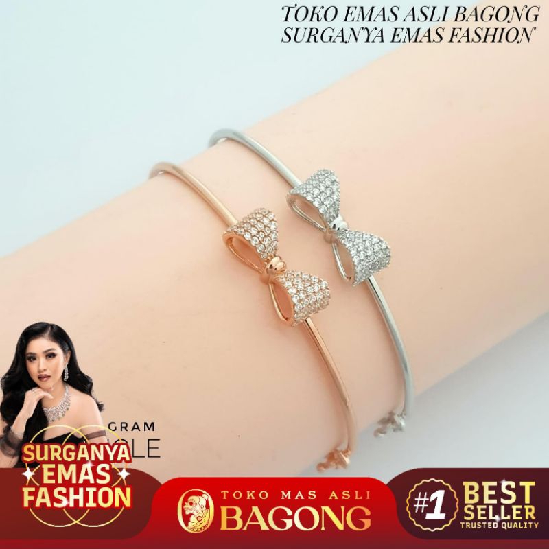 GELANG FASHION BANGLE RIBBON 17K/750 - ASLI BAGONG GOLD BAGONG EMAS