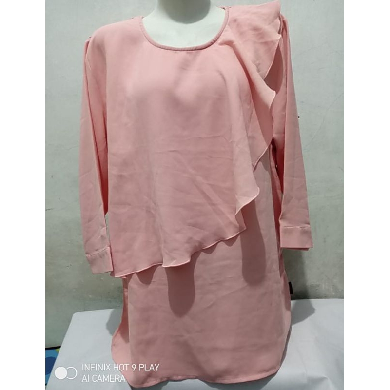 Murah Blouse Baju Kemeja Wanita MPD Emba Lengan Panjang Salem Size XL