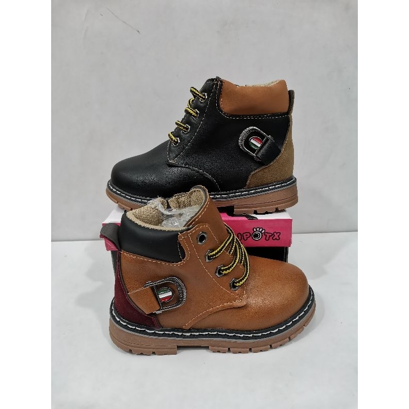 SEPATU BOT ANAK ANAK KOBOI KULIT KILAT IMPOR