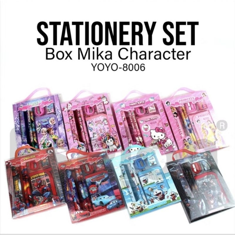 

[EDISI CUCI GUDANG] Stationery Set 6in1+DOMPET Box Mika / Paket Alat Tulis Set
