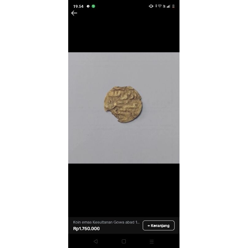 Koin emas Kesultanan Gowa abad 17 masa Sultan Hasanuddin