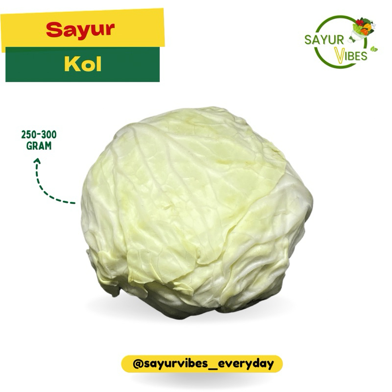 

Sayuran kol hijau segar sayur vibes 1/4 buah 250-300 gram