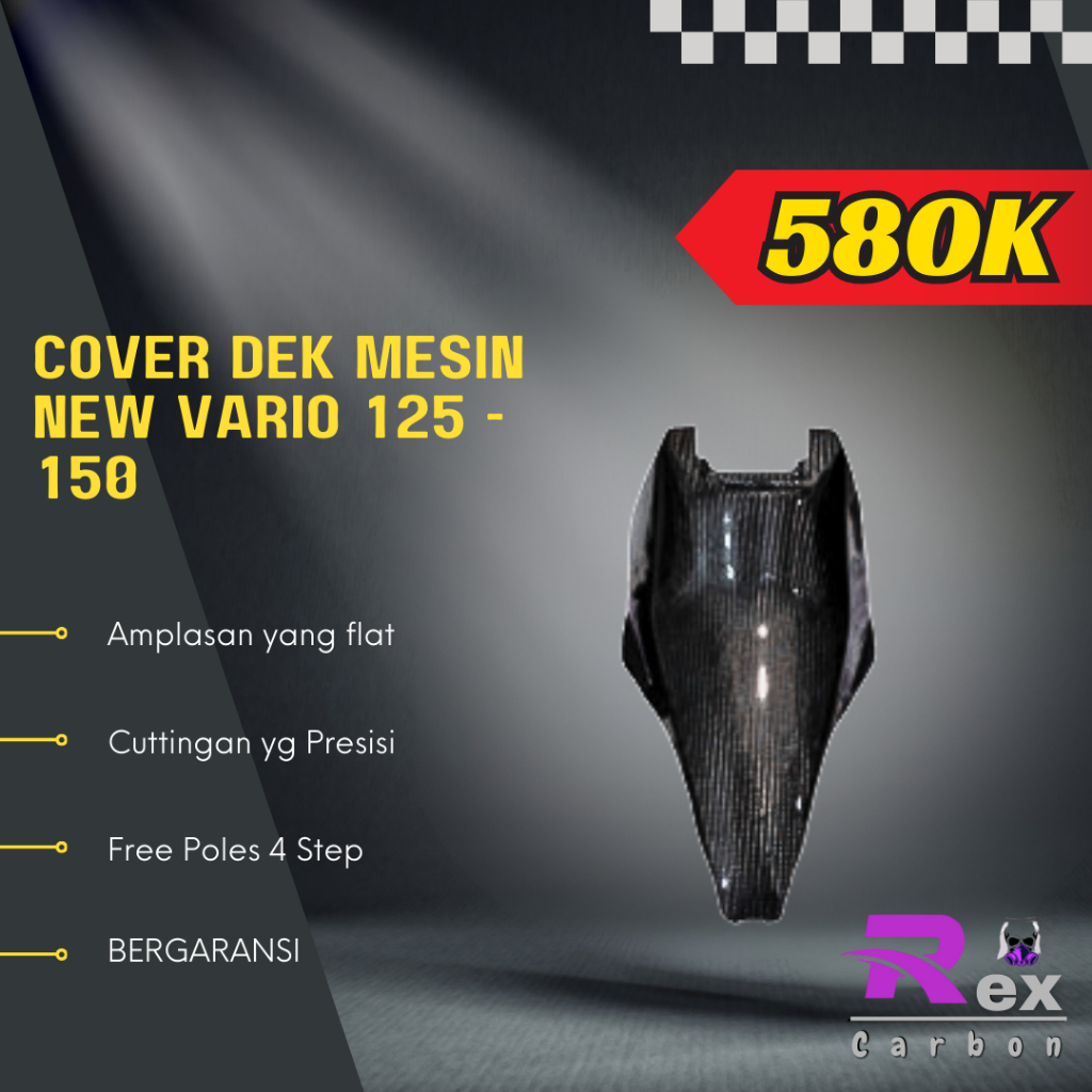 Dek Tengah / Cover Mesin new Vario 125  / 150 Carbon Kevlar / karbon fiber vario 150 led new