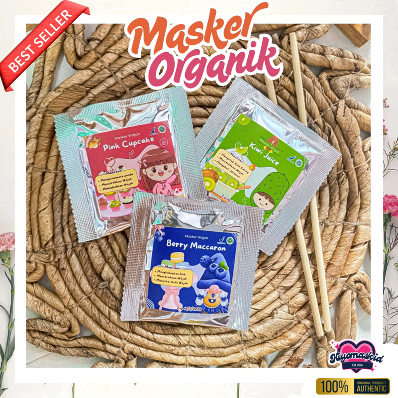 (8gr) Masker Organik Terlaris/Masker Wajah Anak/Face Mask Organic/Masker Wajah Murah/Dessert