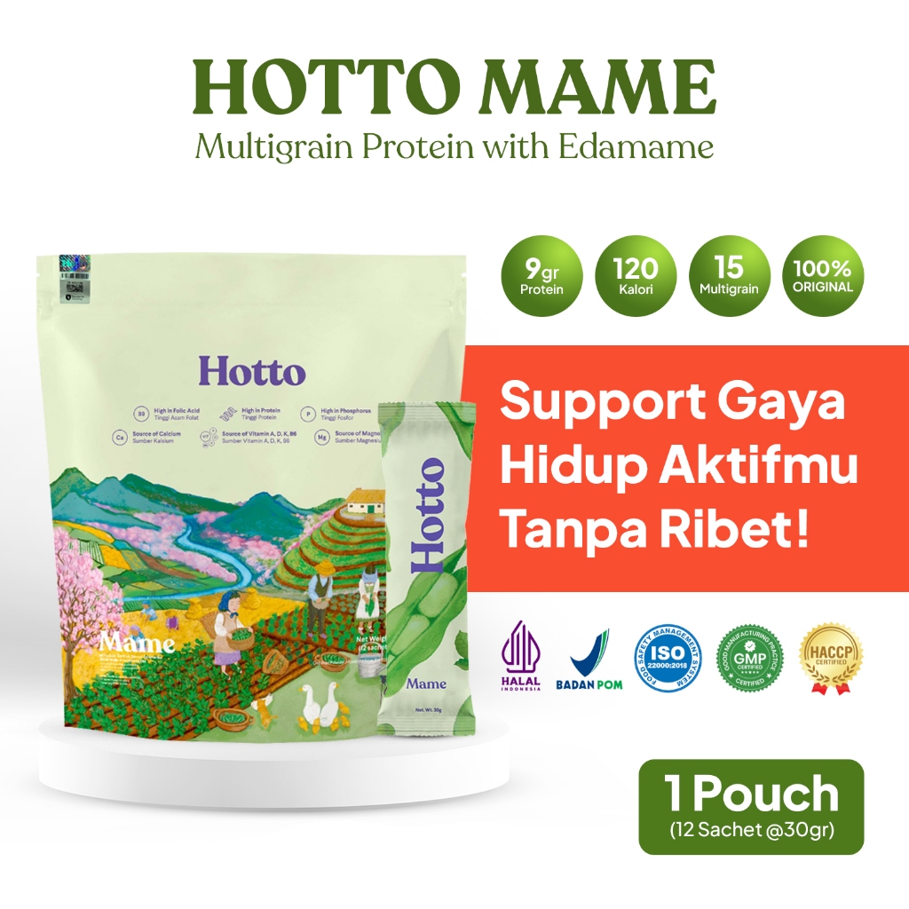 

HOTTO MAME MULTIGRAIN PROTEIN with EDAMAME | HOTTO PURTO Offical Store - Pouch