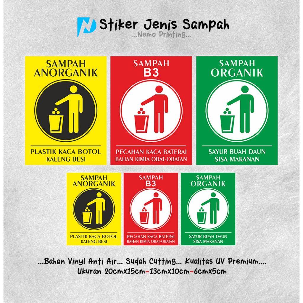 

Stiker Penanda Tempat Jenis Sampah | Stiker Organik | Stiker Anorganik | Stiker Medis | Stiker Non Organik - SH