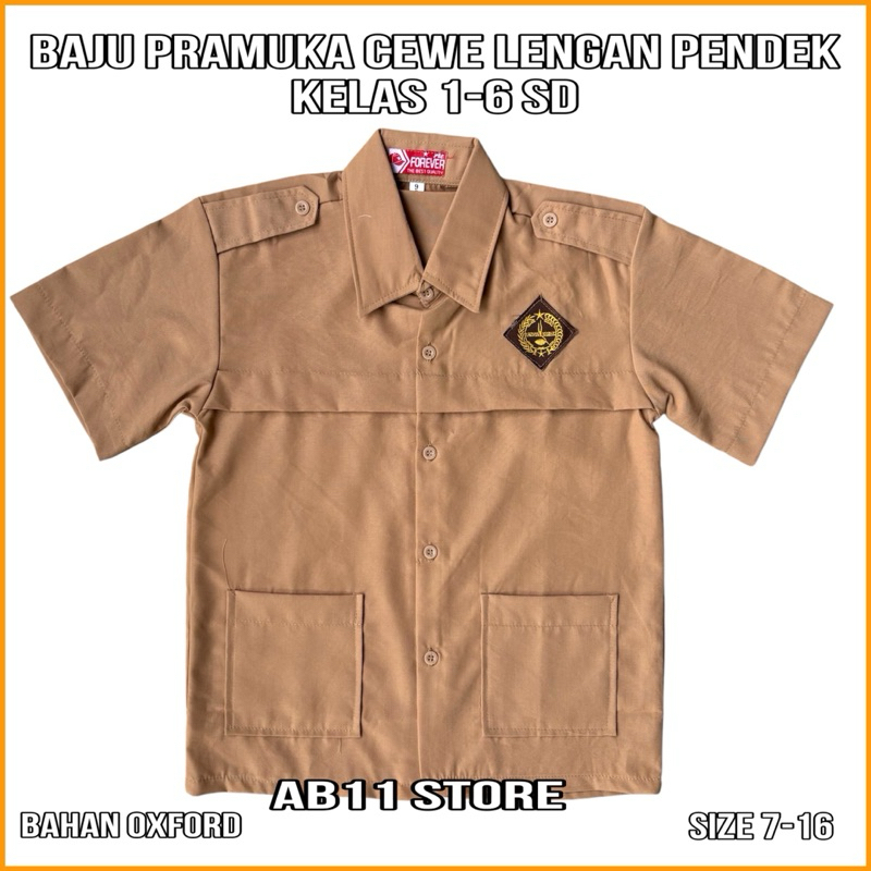 baju pramuka atasan seragam sekolah sd anak perempuan kelas 1-6