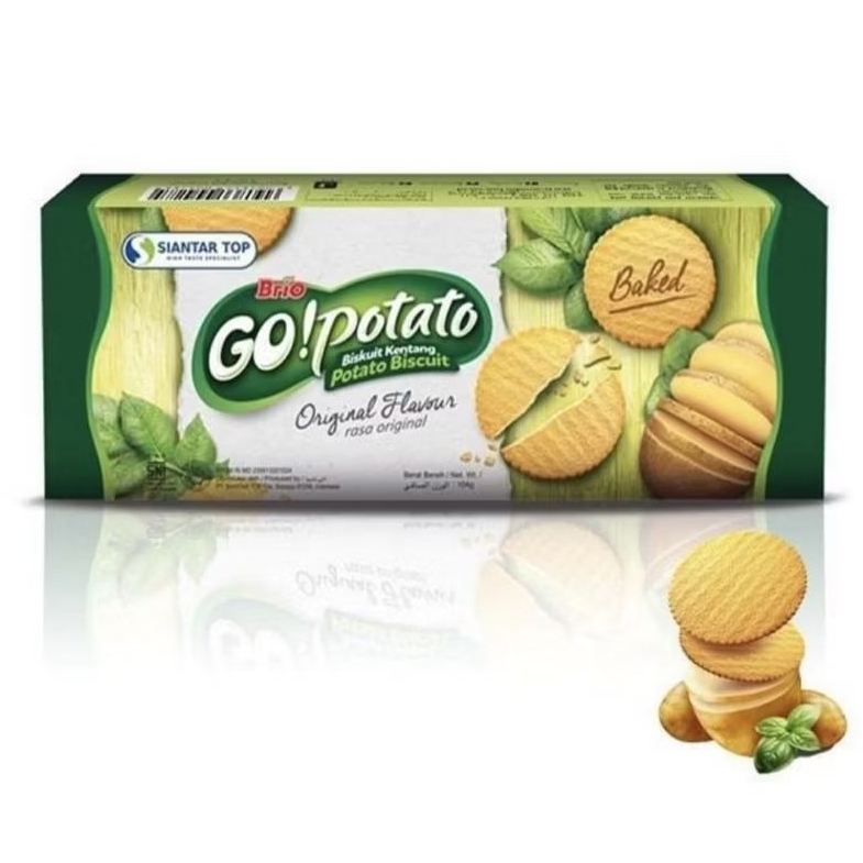 

Brio Go Potato Biskuit Kentang Makanan Ringan Box 104 g
