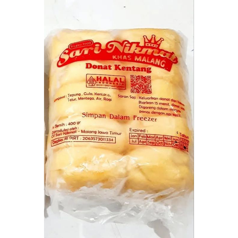 

DONAT KENTANG SARI NIKMAT FROZEN ISI 10