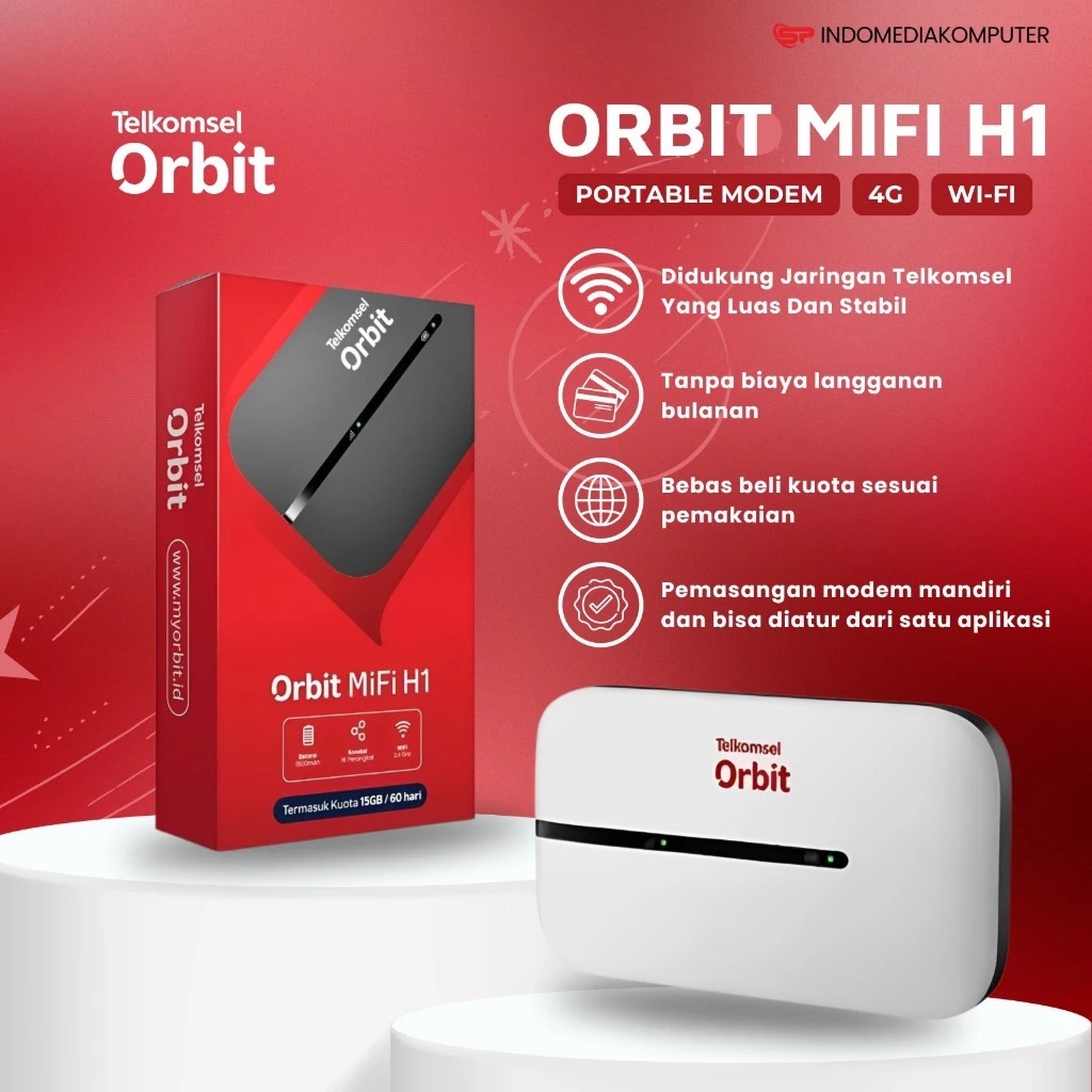 Modem Wifi 4G All Operator Sim Card Wifi Portable 4G All Operator 150Mbps Mobile Wifi Termasuk Bater