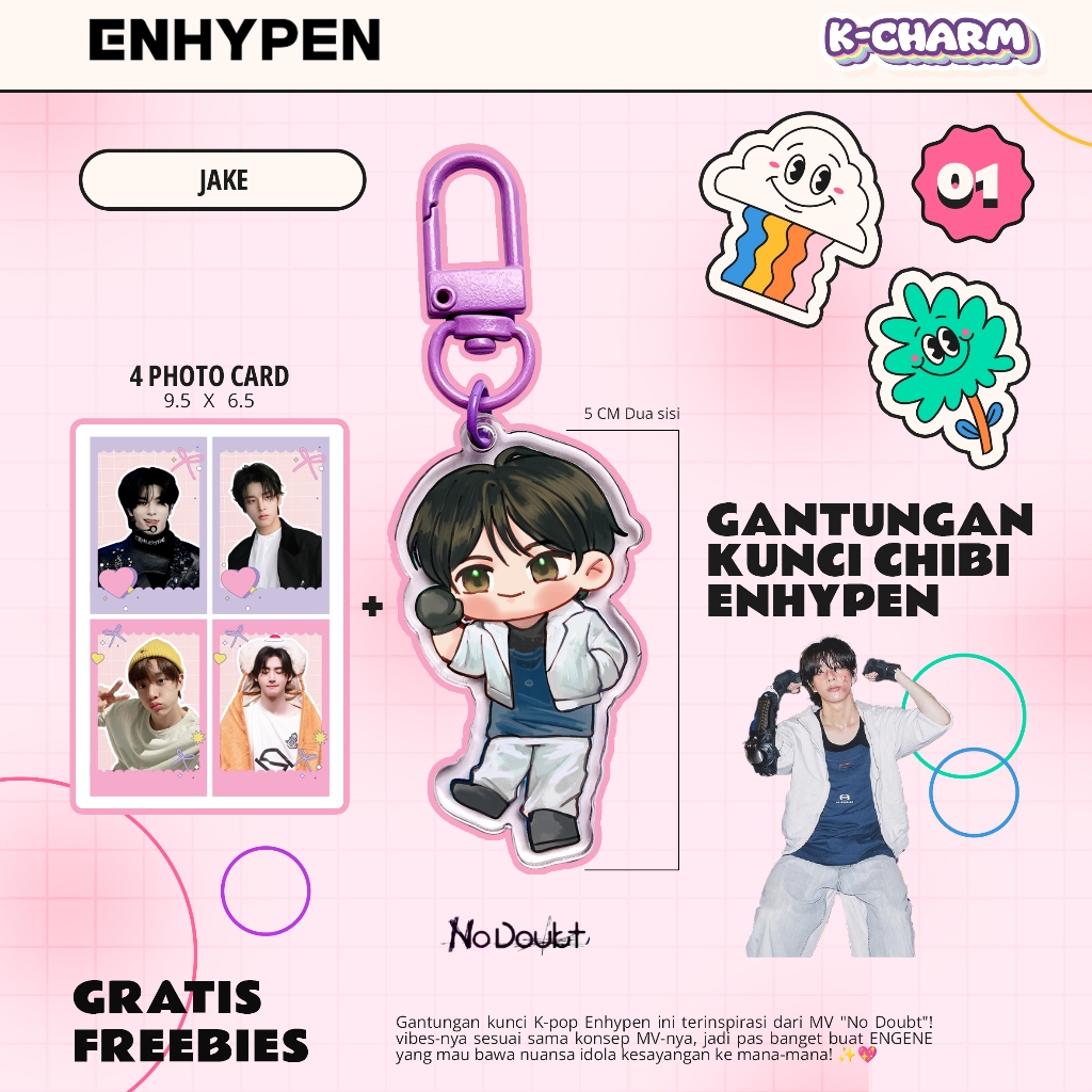 [READY STOCK] ENHYPEN | GANTUNGAN KUNCI AKRILIK | CHIBI | JAKE SUNGHOON HEESEUNG JAY JUNGWON NIKI
