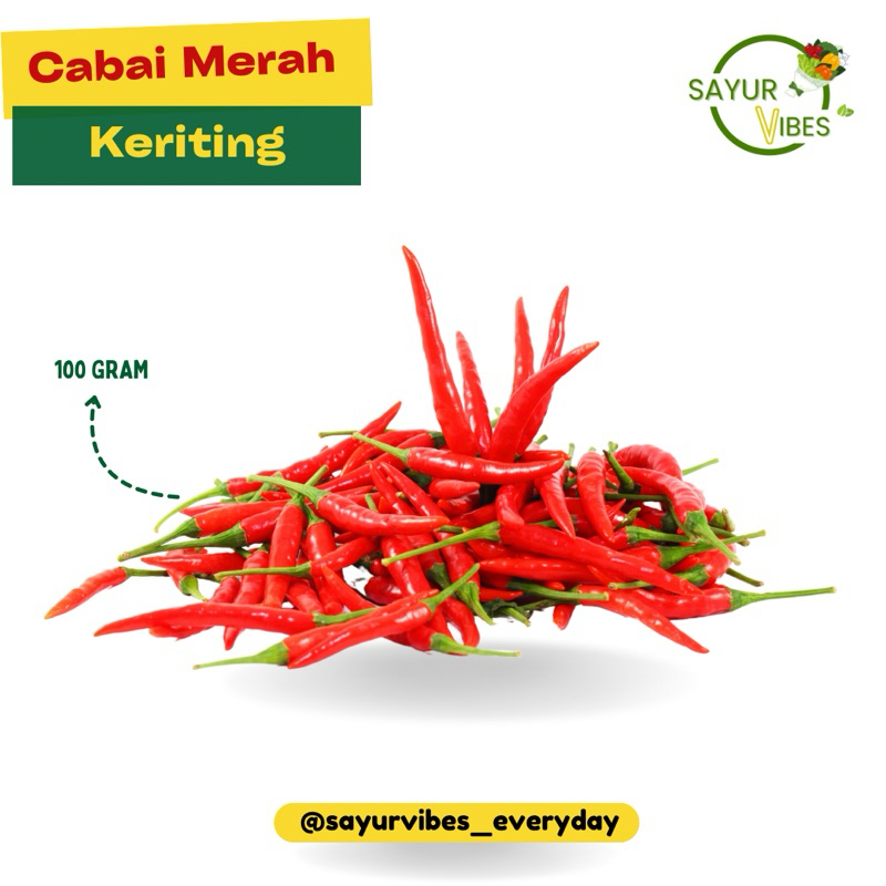 

Cabai merah segar 100 gram Sayur Vibes / Cabai merah pedas bumbu dapur