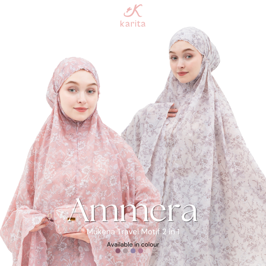 Karita - Mukena Traveling Motif Ammera 2in1 Label Karita