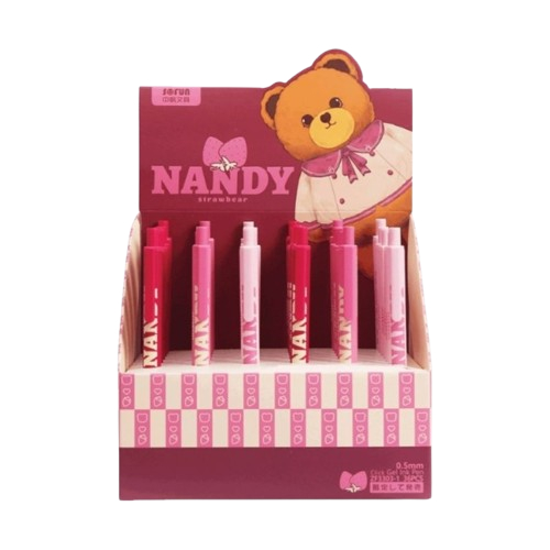 

SOFUN BALLPOINT CLICK GEL ZF3303-1 Bolpen Pulpen Pena Gel Cetek Fancy Karakter Motif Teddy Bear Lucu