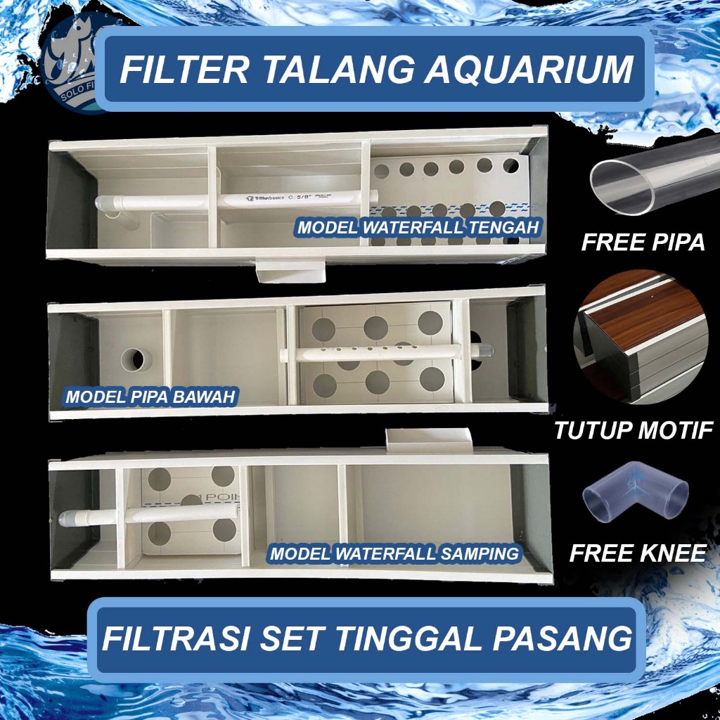 (KHUSUS INSTANT) Filter Talang Waterfall dan Pipa untuk Filtrasi Aquarium Satu Set Tinggal Pasang