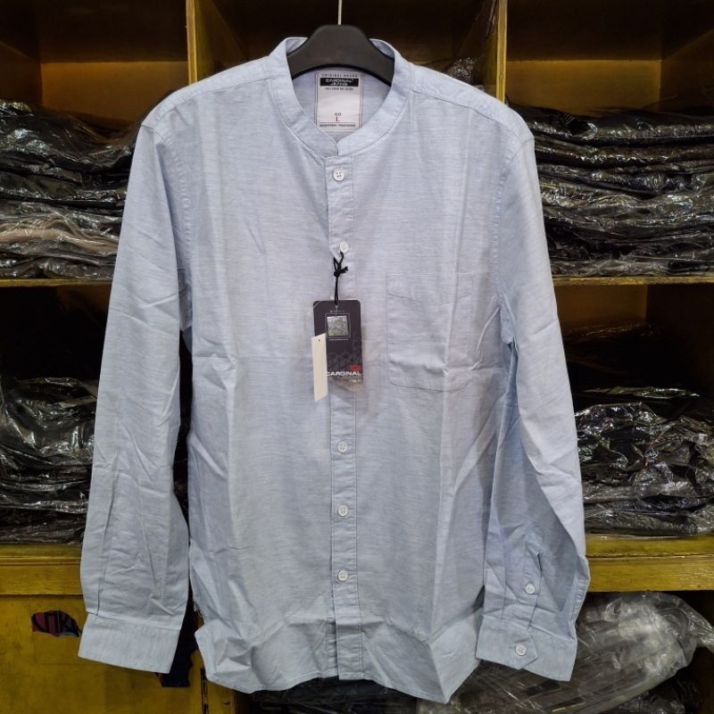 Kemeja koko pria lengan panjang Cardinal Jeans - Biru langit