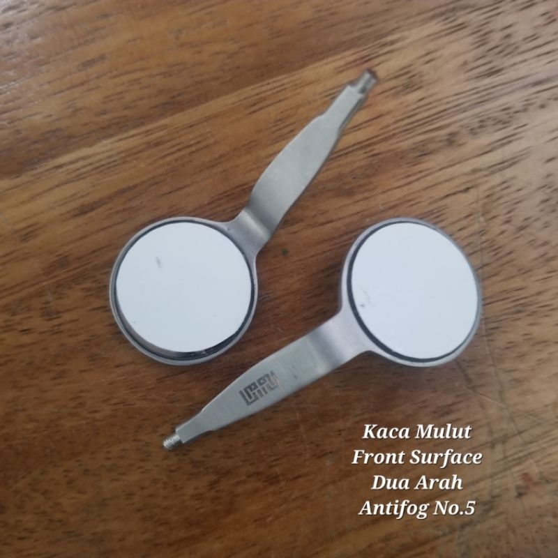 Kaca Mulut Antifog No.5 Front Surface Hitam, Silver Satu Arah Dan Dua Arah