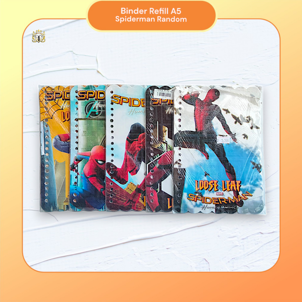 

[ 1 Set ] Kertas Binder Refill Non Harvest A5 Motif Spiderman Random / Binder Karakter
